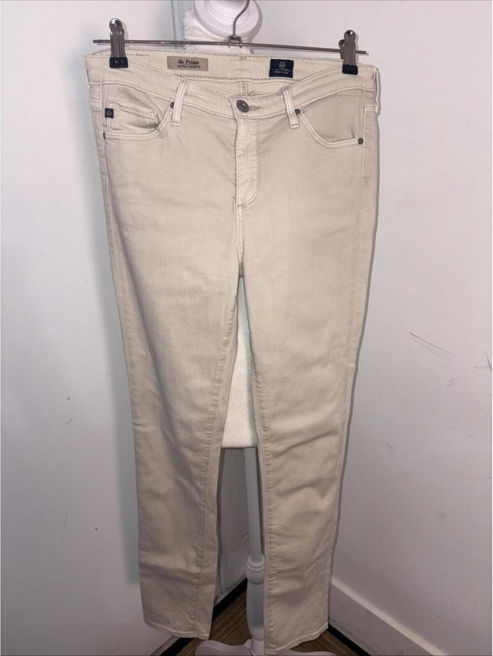 AG Jeans The Prima cream-colored cigarette‎ jean  W29”L30” Midrise